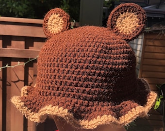 Handmade Crochet Bear Bucket Hat - Etsy 