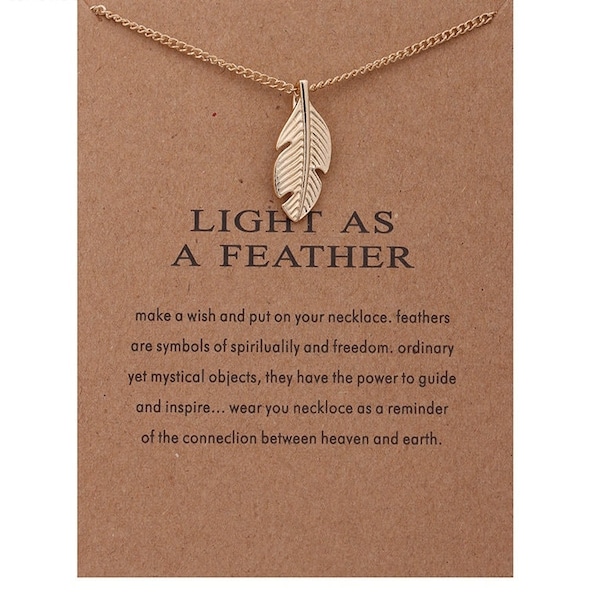 Charm necklace with a message | Meaningful gift for her | Charm necklace with a card | Wish Jewellery | Card filler | Light as a feather