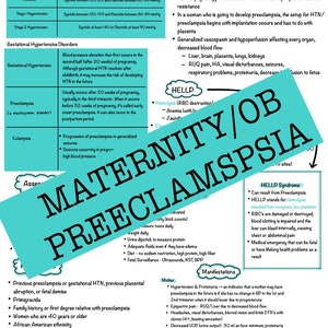Pre-eclampsie | Verloskunde en zwangerschap | Verplegingsnotities 3 PAGINA'S | Digitale pdf-download