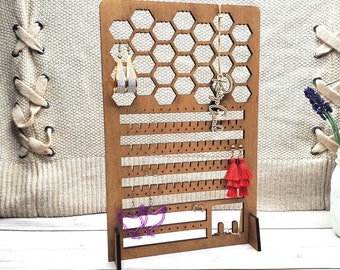 Earring Holder | Jewelry Organizer | Jewelry Holder | Earring Display | Jewelry Display | Honeycomb Bee