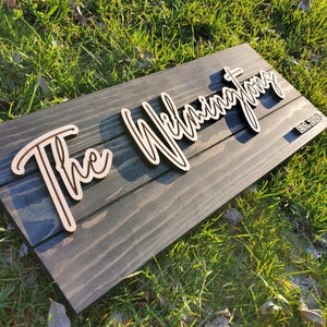 Custom Family Name Wood Sign: 3D Laser Cut, Established Date