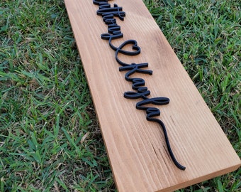Custom Couples Wood Sign | 3D Laser Cut, Anniversary Gift | Wedding Gift