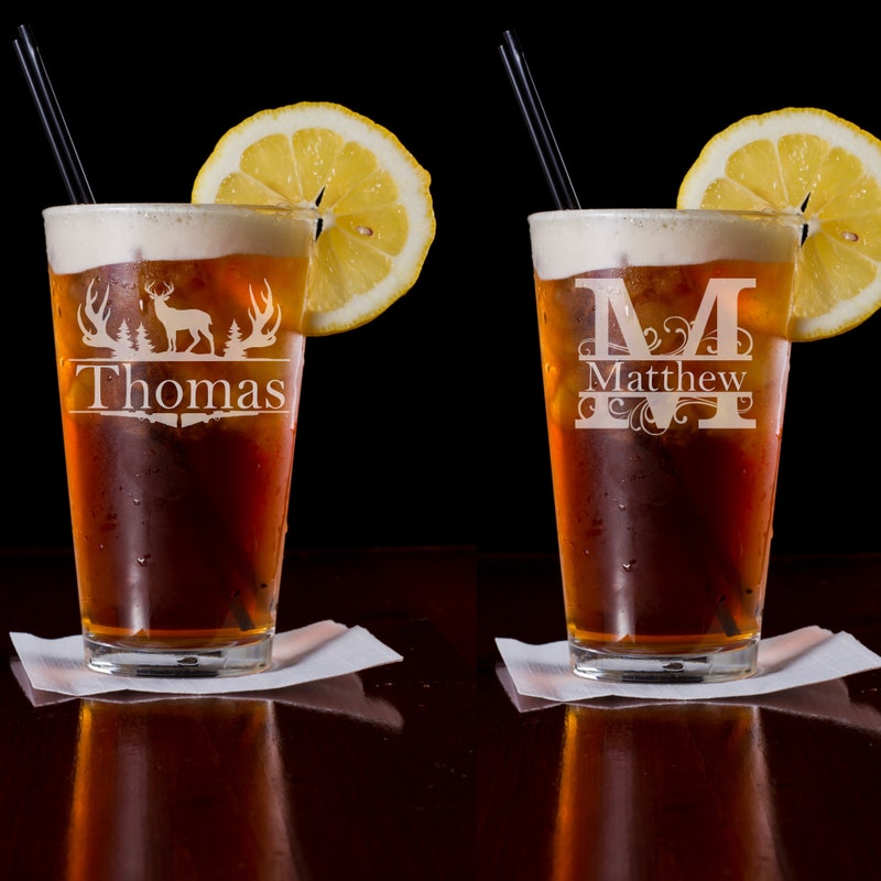 Personalized 16 Oz Pint Glasses Laser Engraved Pint Glasses
