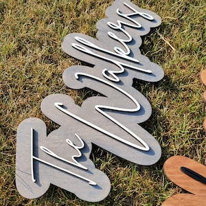 Layered Name Sign | Custom Wood Sign | Family Name Sign | Wood Cut Out | Last Name Sign | Laser Cut Sign image 7