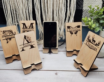Personalized Phone Stand: Laser Engraved Charging Station