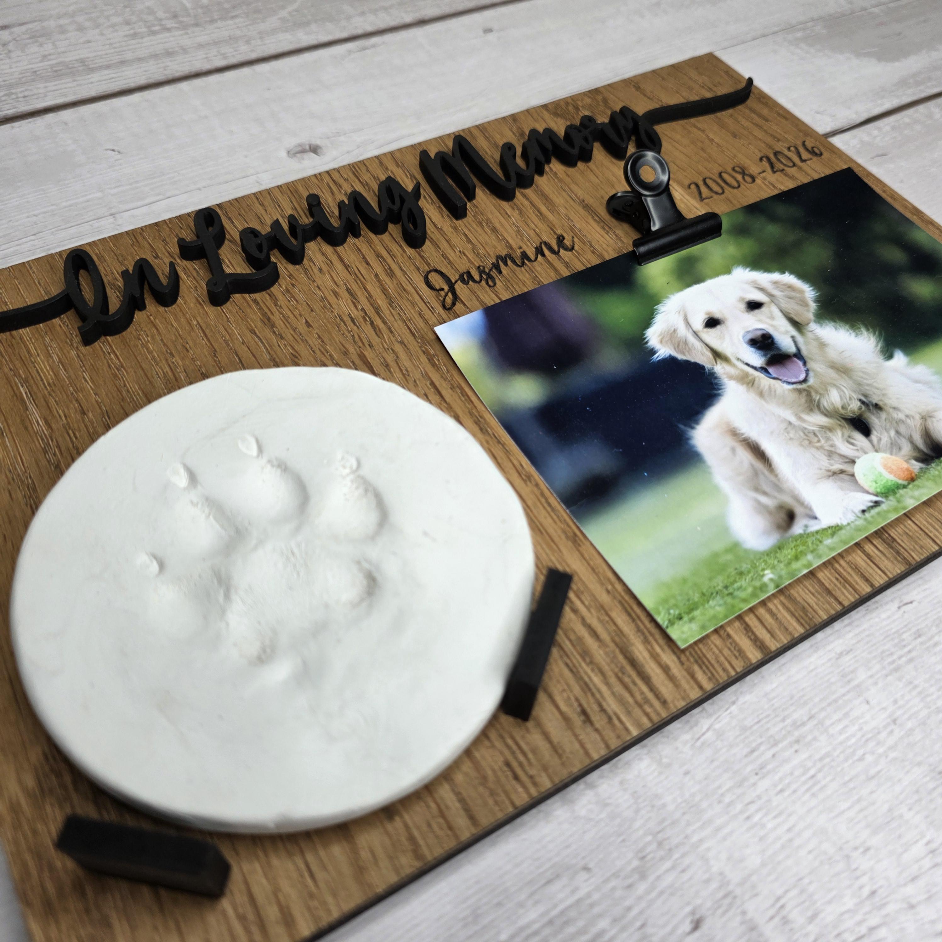 Clay Paw Print and Picture Frame | Clay Print Memorial Picture Frame - Etsy