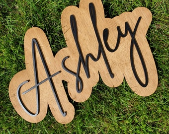 Layered Name Sign | Custom Wood Sign | Wood Cut Out | Nursery Sign | Name Sign | Laser Cut Sign