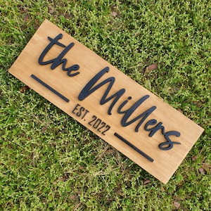 Custom Sign | Established Sign | Family Last Name Sign | Custom Wood Sign | 3D Laser Cut Sign | Wedding Gift | Wood Sign