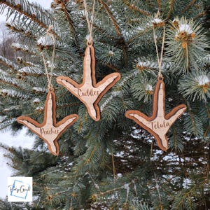 Chicken Footprint Ornament | Chickens Name Ornament | Christmas Ornaments | Laser Engraved Ornaments | Chickens Ornaments