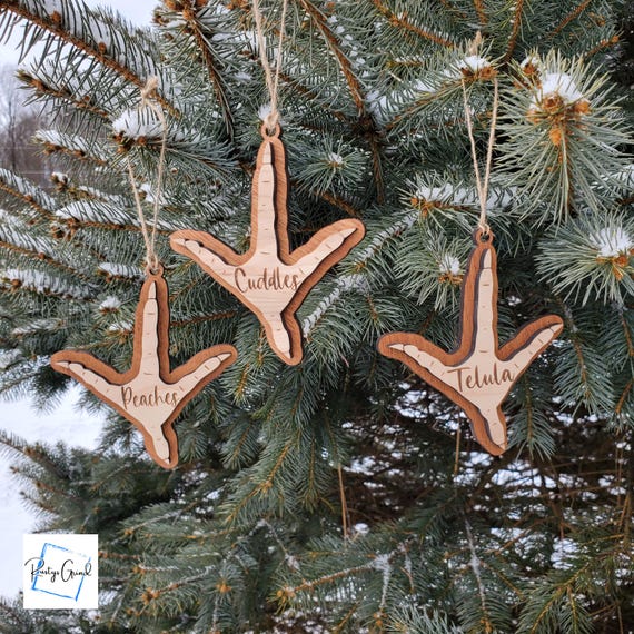 Chicken Footprint Ornament | Chickens Name Ornament | Christmas Ornaments | Laser Engraved Ornaments | Chickens Ornaments