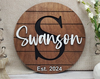 Custom Family Name Wood Sign: Personalized Shiplap Decor