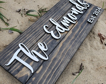 Custom Wood Sign | Established Sign | Family Last Name Sign | Custom Wood Sign | 3D Laser Cut Sign | Wedding Gift | Wood Signs