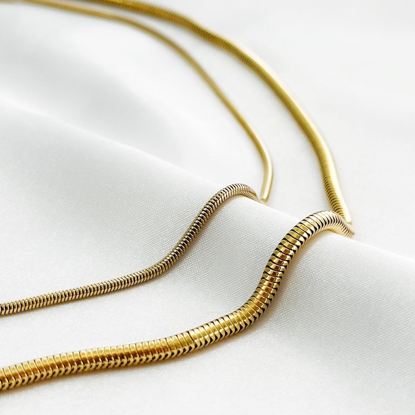 Schlangenkette aus hochwertigem 18-Karätig vergoldetem Edelstahl