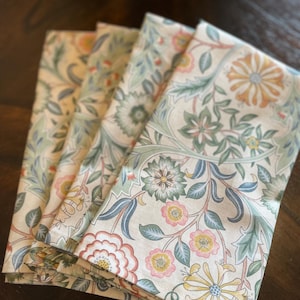 Morris & Co. Wilhelmina in Linen - Cotton Cloth Dinner Napkins - Reusable - Mother’s Day Gift - Easter Spring Entertaining Set of 4 or More