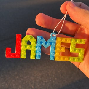 Custom Christmas ornament with name brick letters