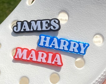 Custom name and text shoe charm