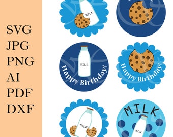 SVG file Cupcake Topper, Cookie Cupcake Topper, Birthday Cookie Monster, Printable, Editable