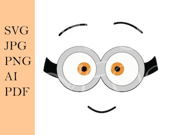 SVG-bestand minion, animatiekarakter, schattige minion, silhouet, transparante illustratie, jpg, png, pdf, ai, svg, digitale download