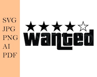 GTA Wanted Stars Sticker SVG and other files