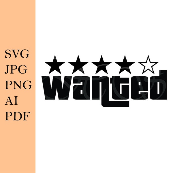 GTA Wanted Stars Sticker SVG and other files