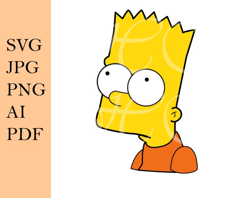 SVG file Bart Simpson, Simpson Family, Jpg, Png, Pdf, Ai, Svg, Digital Download image 1