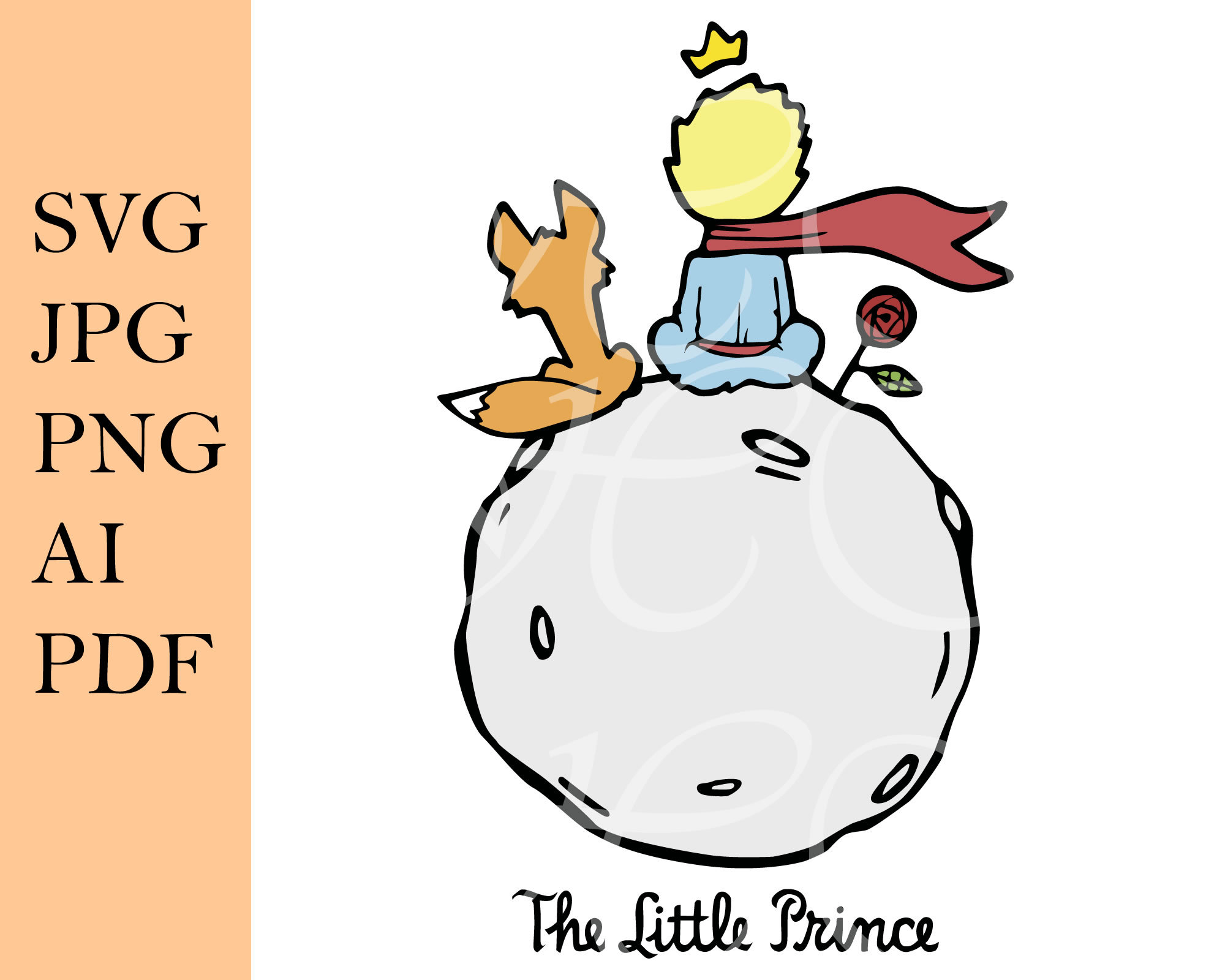 Little Prince SVG File, Layered, Le Petit Prince, Cricut, Clipart