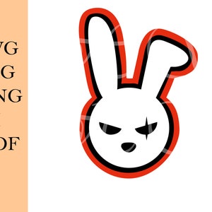 SVG file Angry Rabbit, Bunny, Illustration, Jpg, Png, Pdf, Ai, Svg, Digital Download