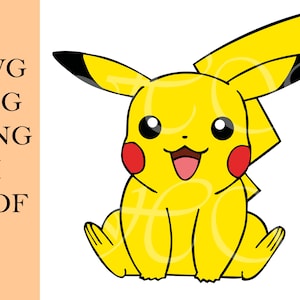 SVG-bestand, gelaagd, Pikachu SVG, Vector, Pokemon Svg, Pikachu Svg, silhouet snijden, Svg-bestand, Cricut, Cartoon, PNG, Instant Download, schattig