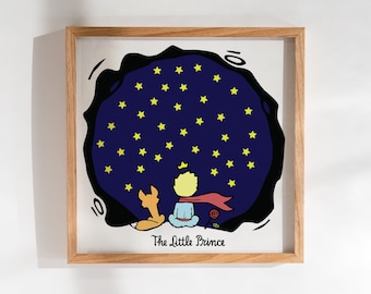 3D The Little Prince, 3D Paper Cut Shadow Box Template, SVG Digital Download Files, Shadow Box SVG Digital Download Files