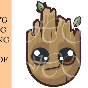 Archivo SVG Cara de Baby Groot, Capas, Baby Groot Svg, Archivo de corte Baby Groot Cricut, Silueta, Guardianes de la Galaxia Svg, Archivo de corte, Lindo