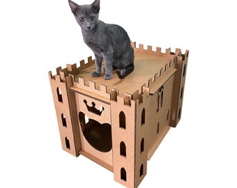 Cardboard Cat Homes Cat Castle, Cat Playhouse for Indoor Cats, Gift For Cat Lovers