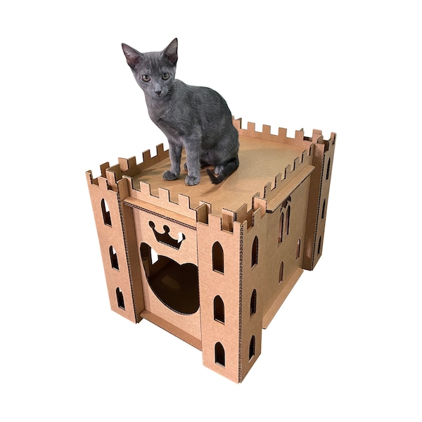 Cardboard Cat Homes Cat Castle, Cat Playhouse for Indoor Cats, Gift For Cat Lovers