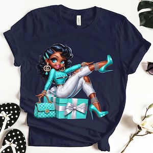 Betty Boop Regalo azul claro lazo belleza regalo novia moda acogedora mujer cumpleaños mala fan de dibujos animados Jean linda mamá madre camiseta