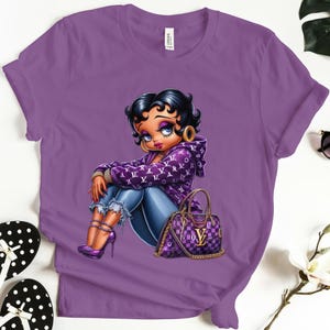 Chemise Betty Boop Violette Imprimée - Taille 152 - Occasion Très Bon état - Modèle ST818