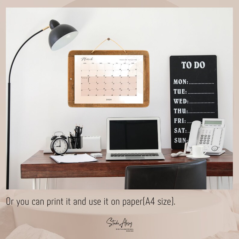 2024 Gregorian & Lunar Hijri Islamic Calendar Neutral Minimal Etsy