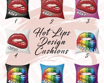 Hot Lips Designer Cushions Indoor Pride Pillows Gift for Trendsetter Decorative Pillow with Different Size Options Sassy Home Fashions