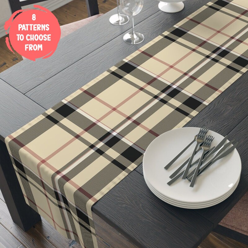 Gunn Modern Tartan Table Runner - Cotton table runner main image 0