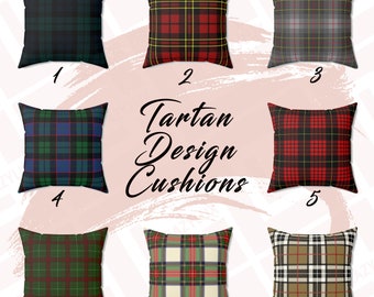 TARTAN CUSHION COVERS Plaid Pillows Throw Pillow Covers Decorative Throw Pillow Covers 18 x 18 Home Decor Square Decorative Cushions