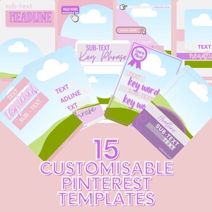 15 Pinterest Pin Template for Canva - Pink & customisable