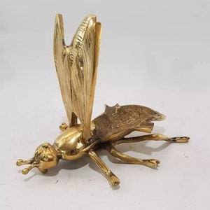 Handmade Brass Fly Ashtray: Vintage Office Decor