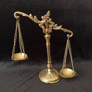 Scales of justice , Vintage scales of justice, jewelry of justice, brass justice office decor, brass solid scales of justice