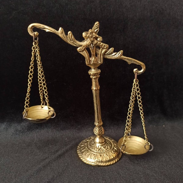 Scales of justice , Vintage scales of justice, jewelry of justice, brass justice office decor, brass solid scales of justice