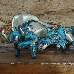 Bull, brass bull, Aged Steak Modern Bull, Animals Decoration, Ornament, Christmas, Office Decor Gift For Dad/Boyfriend