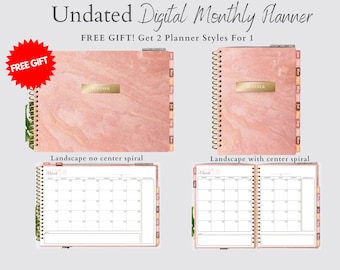 Planificador Digital, Planificador GoodNotes, Planificador Digital Sin Fecha, Planificador de iPad, Planificador Mensual, Planificador de Notabilidad, Calendario Digital, Paquete