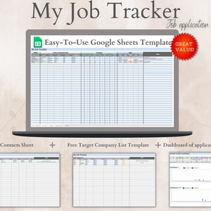 Job Application Tracker, Job Tracker, Job Interview Tracker, Job Search Planner, Job Tracking Spreadsheet, Google Sheets Template,Job Search