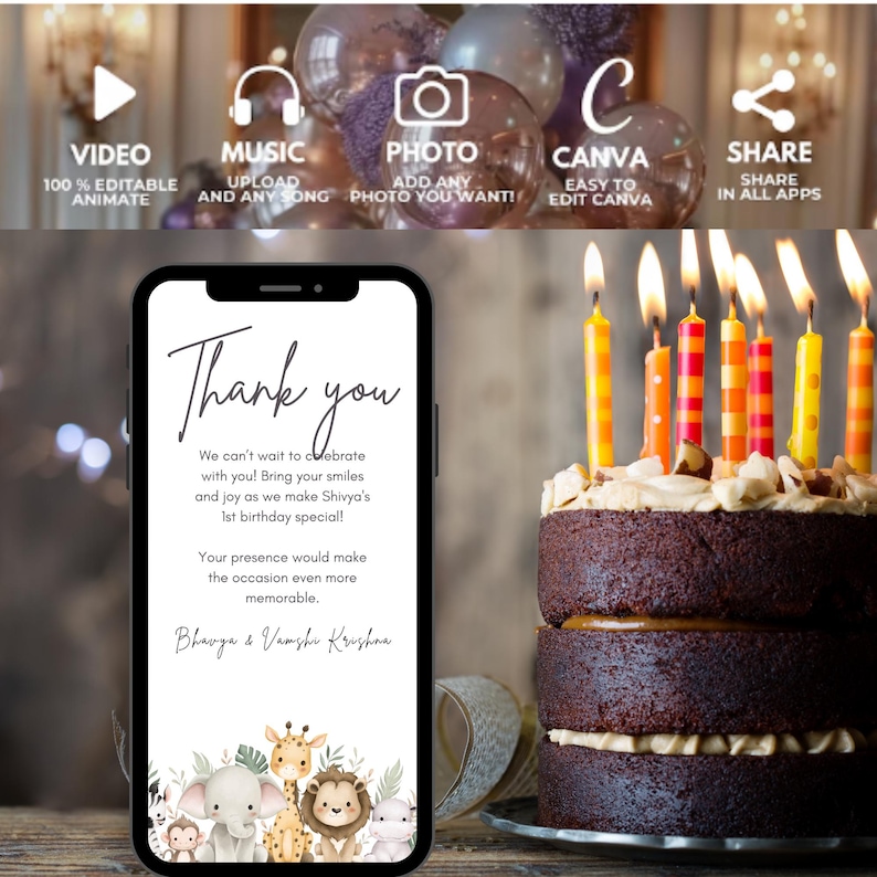 Editable Safari Birthday Invitation, (digital Download) - Etsy