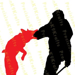 German Shepherd biting sleeve