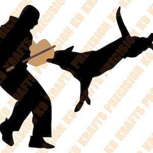 Formation de chien de protection avec leurre, DXF, SVG, EPS