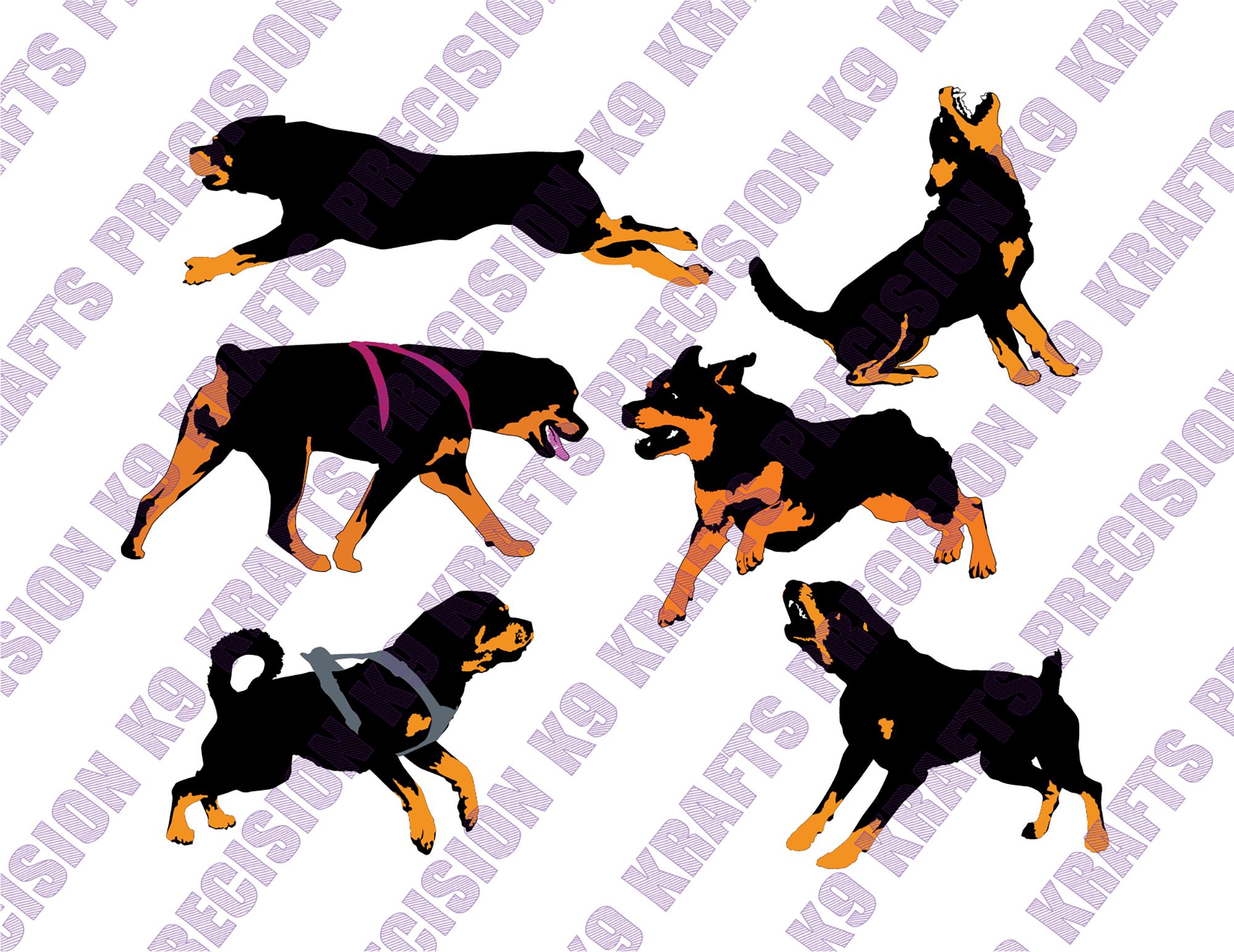 Working Rottweilers, SVG, PNG, Ai, PDF, Clipart, Vector Art, Cut File ...