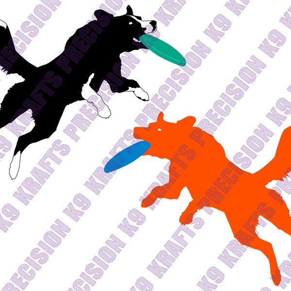 Border Collie, disk dog, frisbee, PNG, Ai, PDF, Clipart, vector art, cut file, DXF